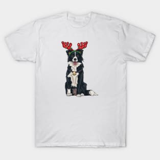 Border Collie Pet Christmas Dog Lover Owners Collie Mom T-Shirt